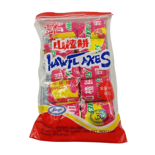 Jeeji 山楂饼 (10片装) - Jeeji Haw Flakes (10 Pieces) - Jeeji Kepingan Haw (10 Keping)