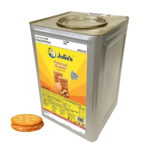 Julie's 花生酱夹心饼干 (5.5公斤装) - Julie's Peanut Butter Sandwich (5.5kg Tin) - Biskut Mentega Kacang Julie's (Tin 5.5kg)