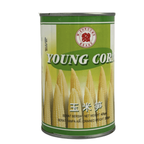珍菇王小玉米笋 (M-Shrooms Brand Whole Young Corn/Jagung Muda Utuh Jenama M-Shrooms)